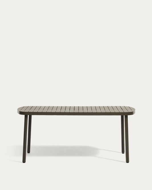 Tavolo da esterno Joncols in alluminio verniciato verde 180 x 90 cm