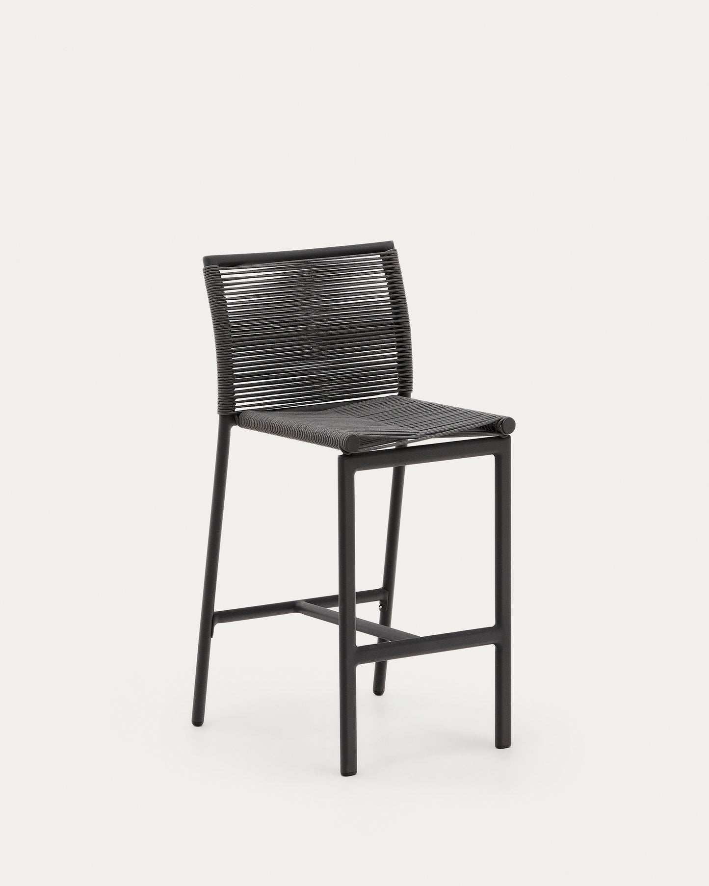 Sgabello da esterno Culip in corda e alluminio grigio 65 cm