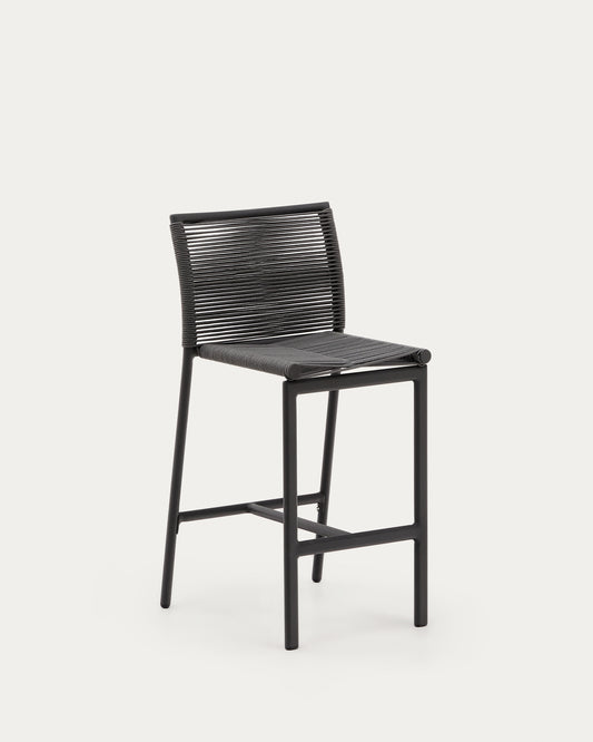Sgabello da esterno Culip in corda e alluminio grigio 65 cm