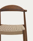 Sgabello Nina legno massiccio di acacia finitura in noce corda beige altezza 62cm