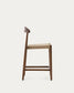 Sgabello Nina legno massiccio di acacia finitura in noce corda beige altezza 62cm