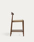 Sgabello Nina legno massiccio di acacia finitura in noce corda beige altezza 62cm