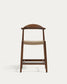 Sgabello Nina legno massiccio di acacia finitura in noce corda beige altezza 62cm