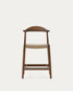 Sgabello Nina legno massiccio di acacia finitura in noce corda beige altezza 62cm