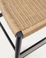 Sgabello Nina legno massiccio di acacia finitura nera e corda beige altezza 62cm