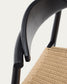 Sgabello Nina legno massiccio di acacia finitura nera e corda beige altezza 62cm