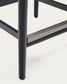 Sgabello Nina legno massiccio di acacia finitura nera e corda beige altezza 62cm