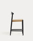 Sgabello Nina legno massiccio di acacia finitura nera e corda beige altezza 62cm