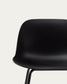 Sgabello Altea nero e gambe in acciaio con finitura nera 75 cm