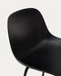 Sgabello Altea nero e gambe in acciaio con finitura nera 75 cm