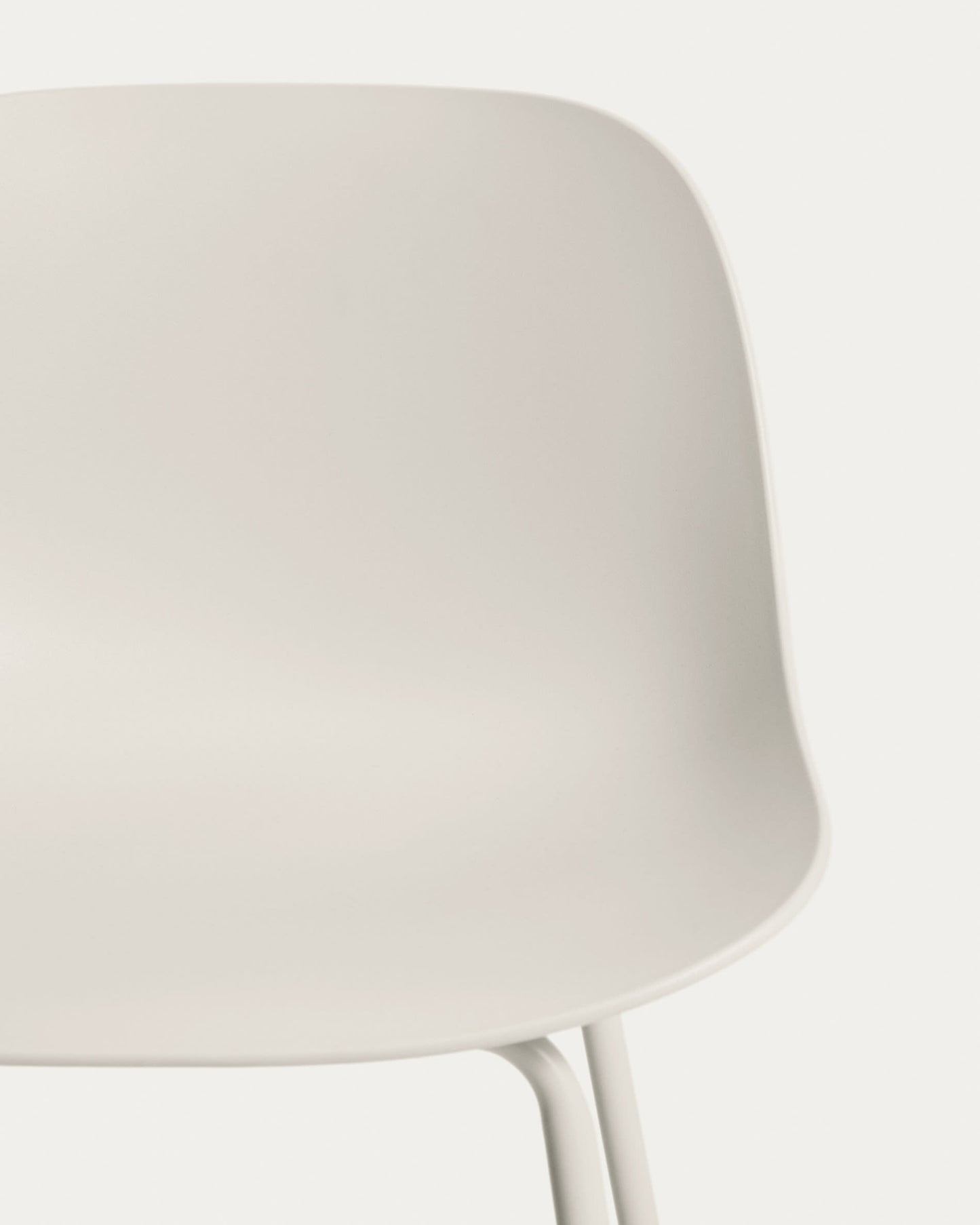 Sgabello Altea beige e gambe in acciaio con finitura beige 75 cm
