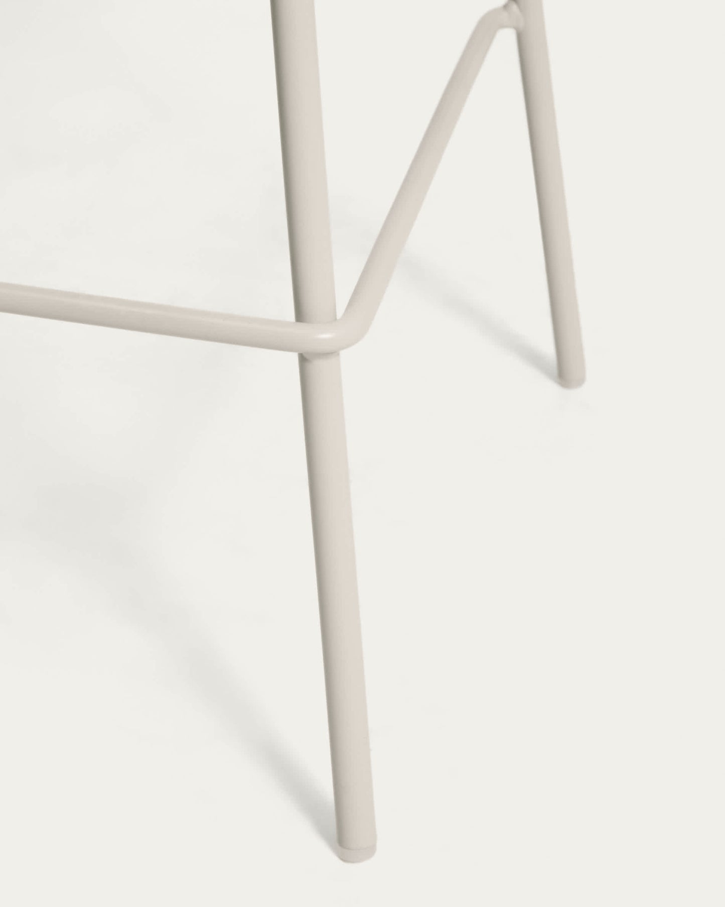 Sgabello Altea beige e gambe in acciaio con finitura beige 75 cm