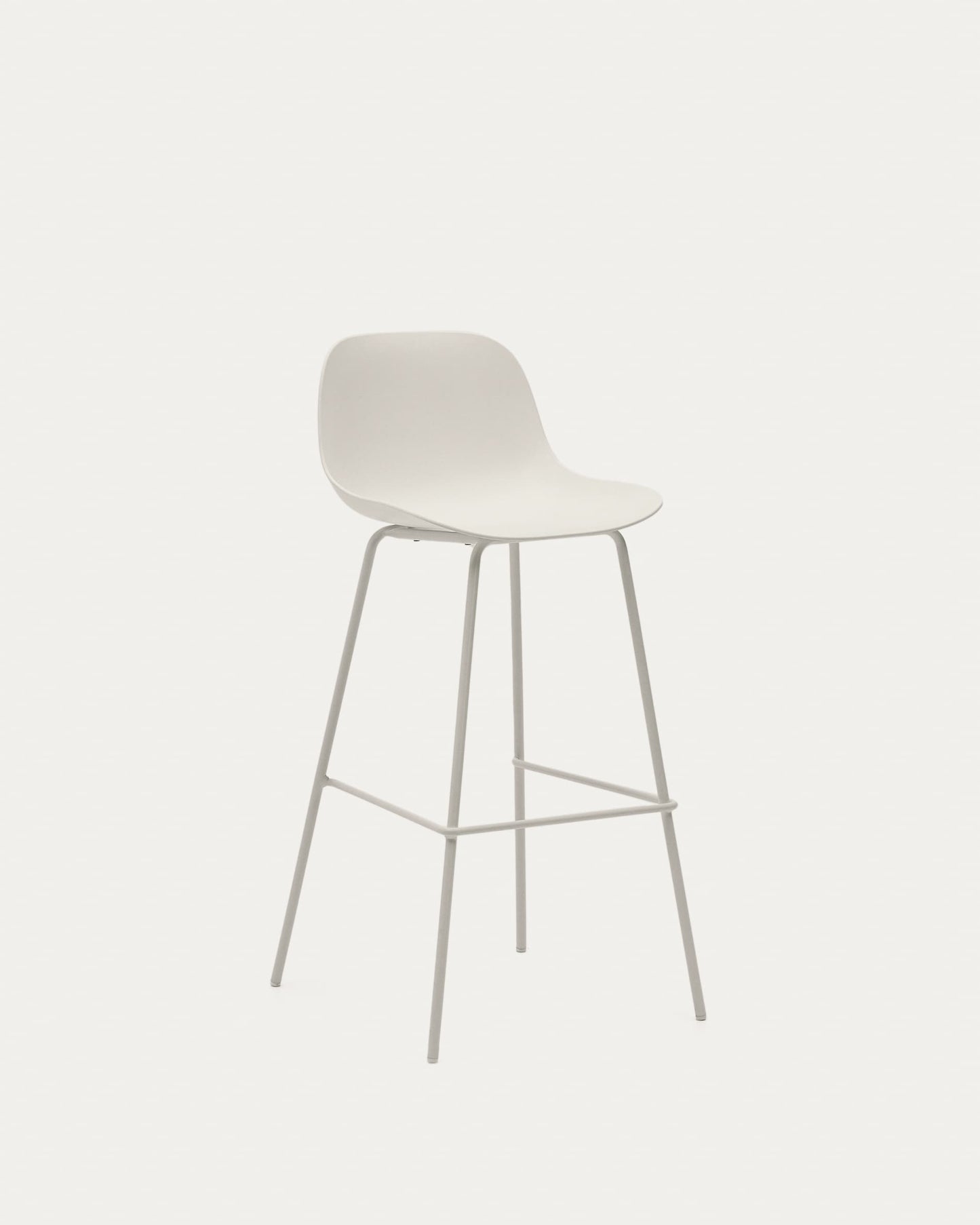 Sgabello Altea beige e gambe in acciaio con finitura beige 75 cm