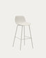 Sgabello Altea beige e gambe in acciaio con finitura beige 75 cm