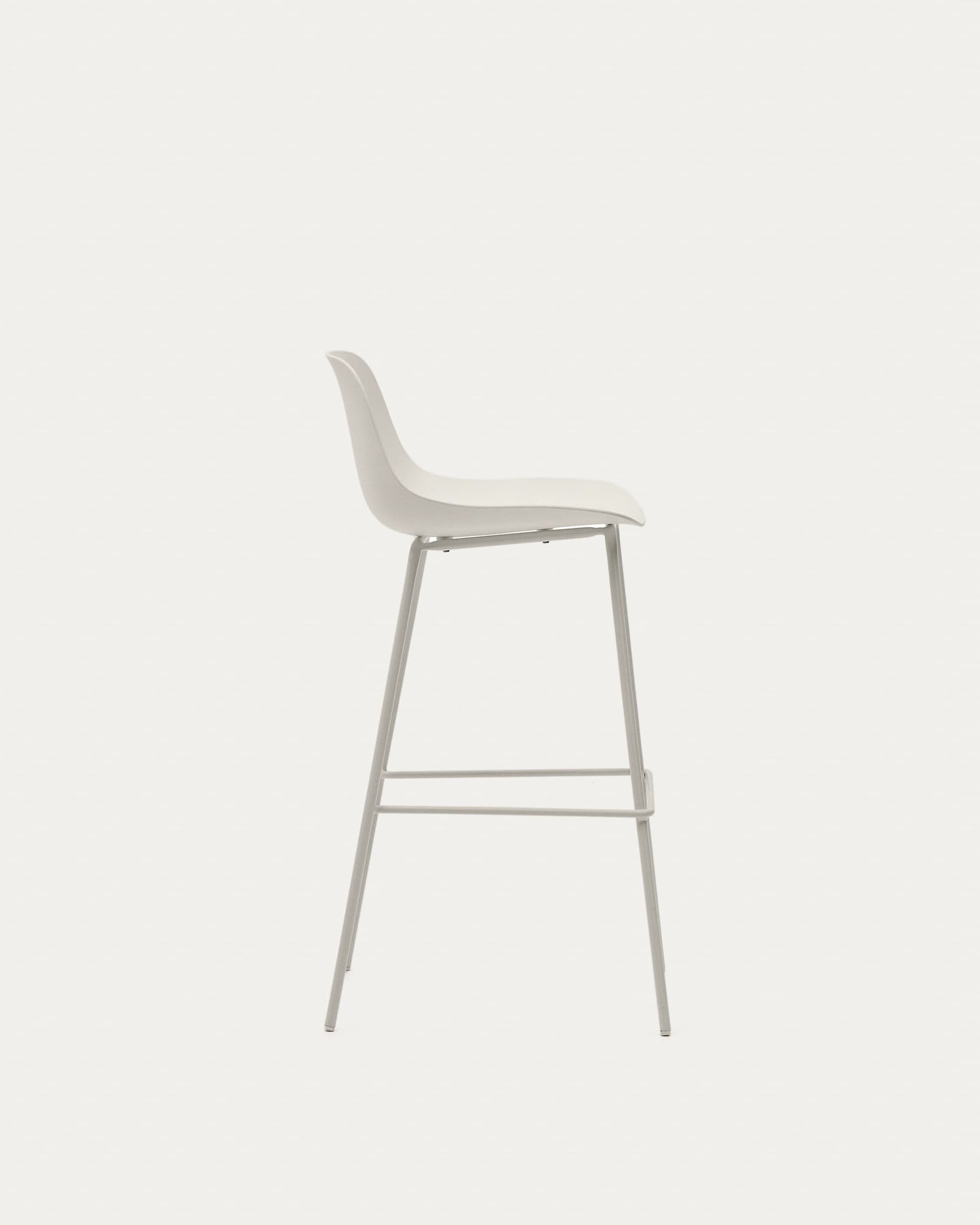 Sgabello Altea beige e gambe in acciaio con finitura beige 75 cm