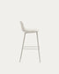 Sgabello Altea beige e gambe in acciaio con finitura beige 75 cm