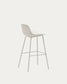Sgabello Altea beige e gambe in acciaio con finitura beige 75 cm