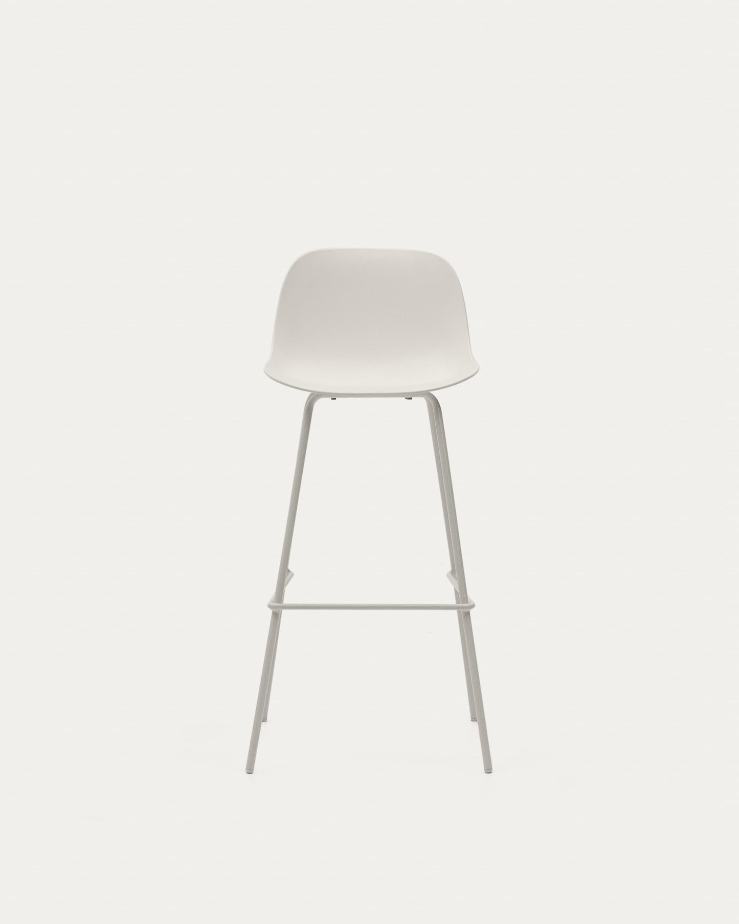 Sgabello Altea beige e gambe in acciaio con finitura beige 75 cm