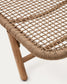 Lettino Dandara con struttura in acciaio con corda beige e gambe in legno massiccio di acacia