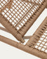 Lettino Dandara con struttura in acciaio con corda beige e gambe in legno massiccio di acacia