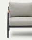Set Aiguafreda divano 2 posti, 2 poltrone, un tavolino alluminio grigio e legno acacia
