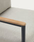 Set Aiguafreda divano 2 posti, 2 poltrone, un tavolino alluminio grigio e legno acacia