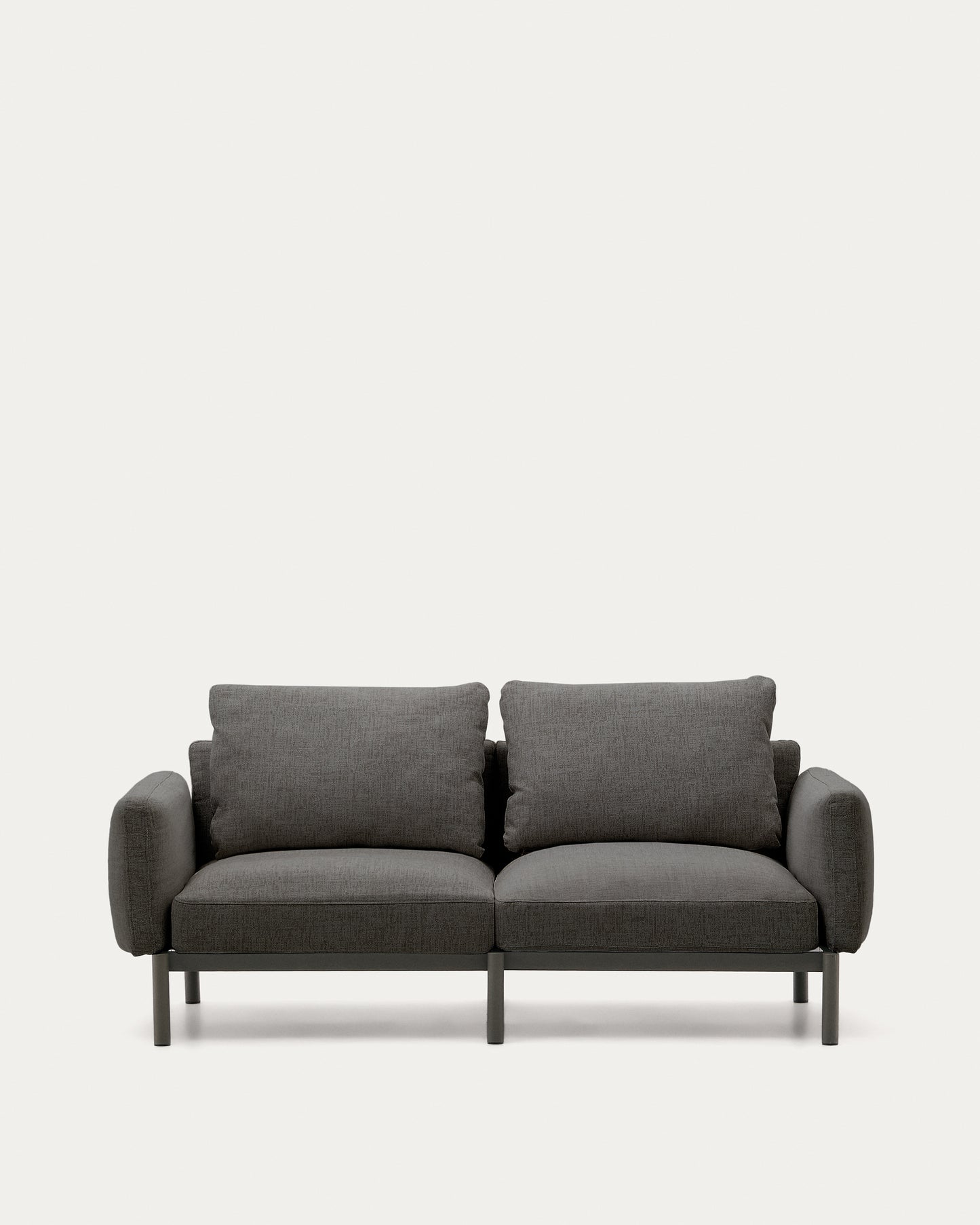 Divano modulare a 2 posti da esterni Sorells con tappezzeria grigia e alluminio grigio 171 cm