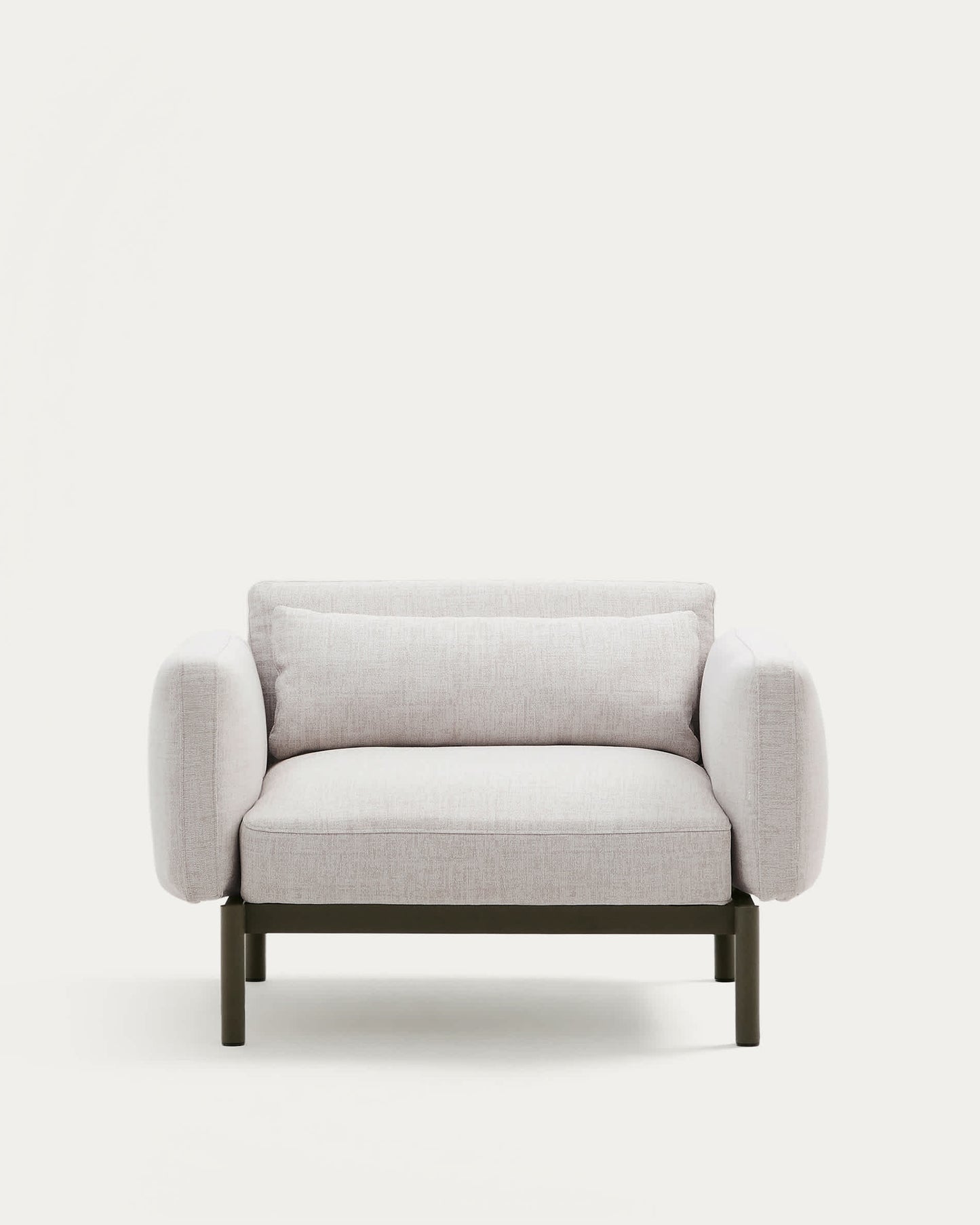 Divano modulare da esterni Sorells con tappezzeria beige e alluminio verde