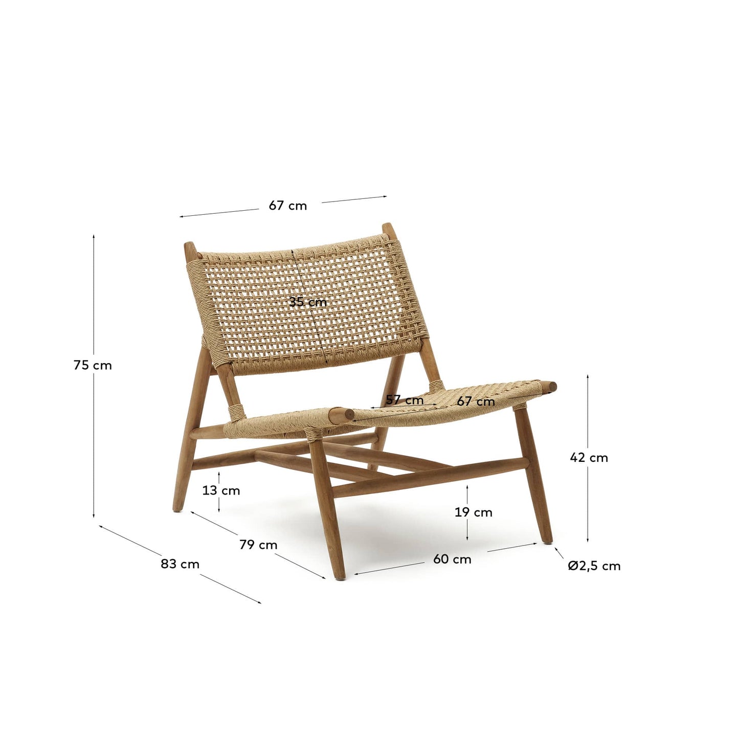 Poltrona Codolar in legno massiccio di teak