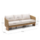 Divano Xoriguer a 3 posti in rattan sintetico e legno massiccio di eucalipto 223 cm