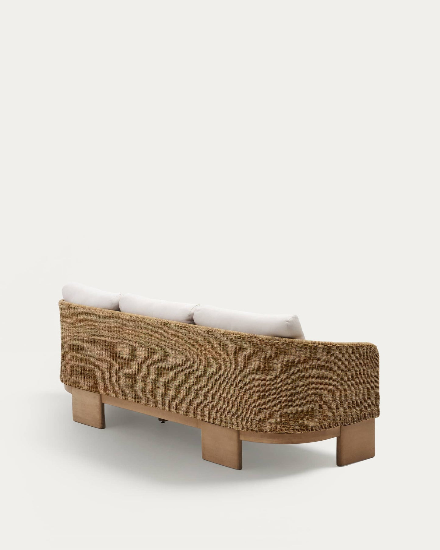 Divano Xoriguer a 3 posti in rattan sintetico e legno massiccio di eucalipto 223 cm
