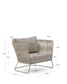 Poltrona da esterno Saconca in corda e acciaio zincato beige