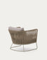 Poltrona da esterno Saconca in corda e acciaio zincato beige
