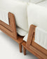 Set modulare Portitxol poltrona angolare, 2 poltrone e tavolino in legno massiccio di teak 180 x 180 cm