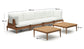 Set modulare Portitxol 2 poltrone angolari, 2 poltrone e 2 tavolini in massiccio di teak 360 cm