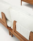 Set modulare Portitxol 2 poltrone angolari, 2 poltrone e 2 tavolini in massiccio di teak 360 cm