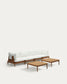 Set modulare Portitxol 2 poltrone angolari, 2 poltrone e 2 tavolini in massiccio di teak 360 cm