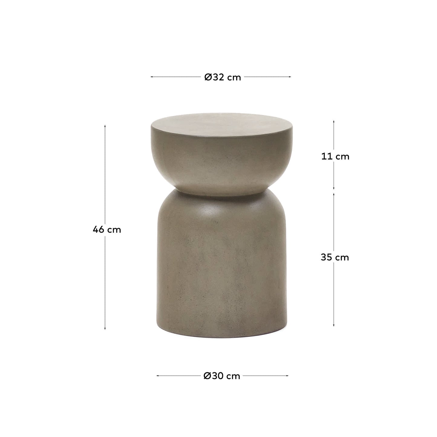 Tavolino rotondo Garbet in cemento Ø 32 cm