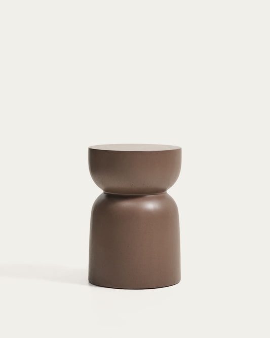 Tavolino da appoggio Garbet in cemento marrone Ø 32 cm