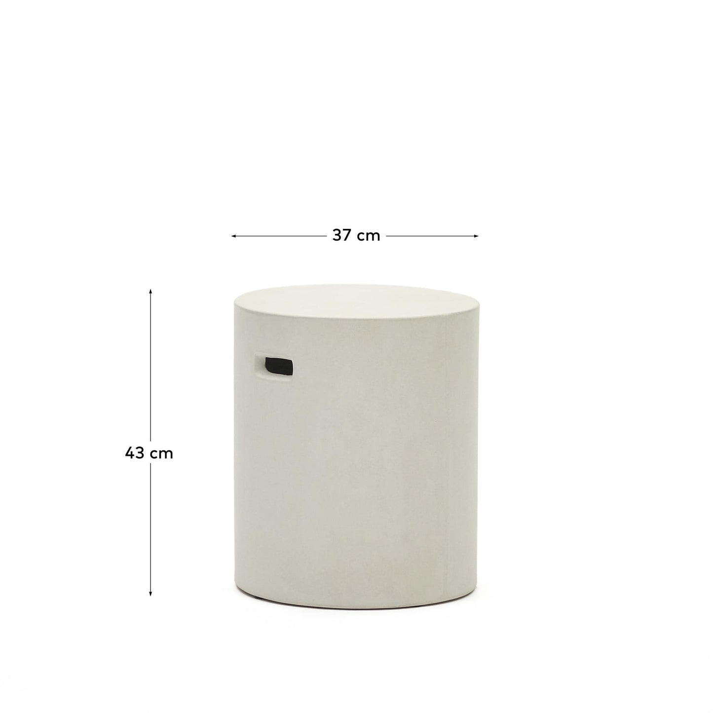 Tavolino Aiguablava in cemento bianco Ø 37 cm