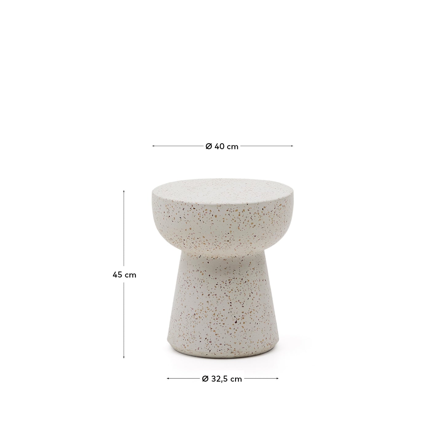Tavolino da appoggio Pada in terrazzo bianco Ø 40 cm