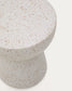 Tavolino da appoggio Pada in terrazzo bianco Ø 40 cm