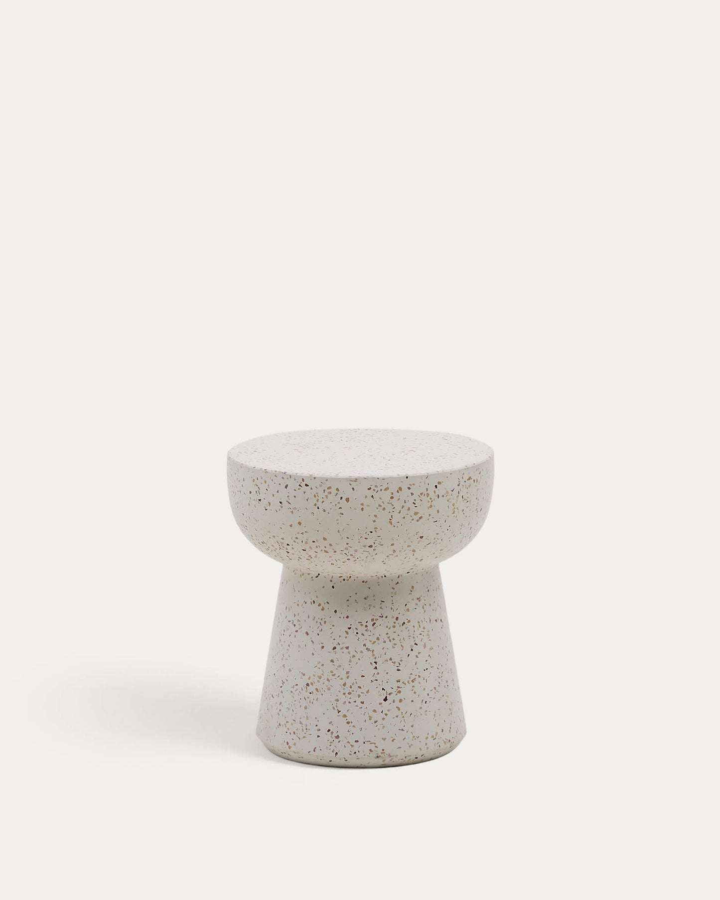Tavolino da appoggio Pada in terrazzo bianco Ø 40 cm