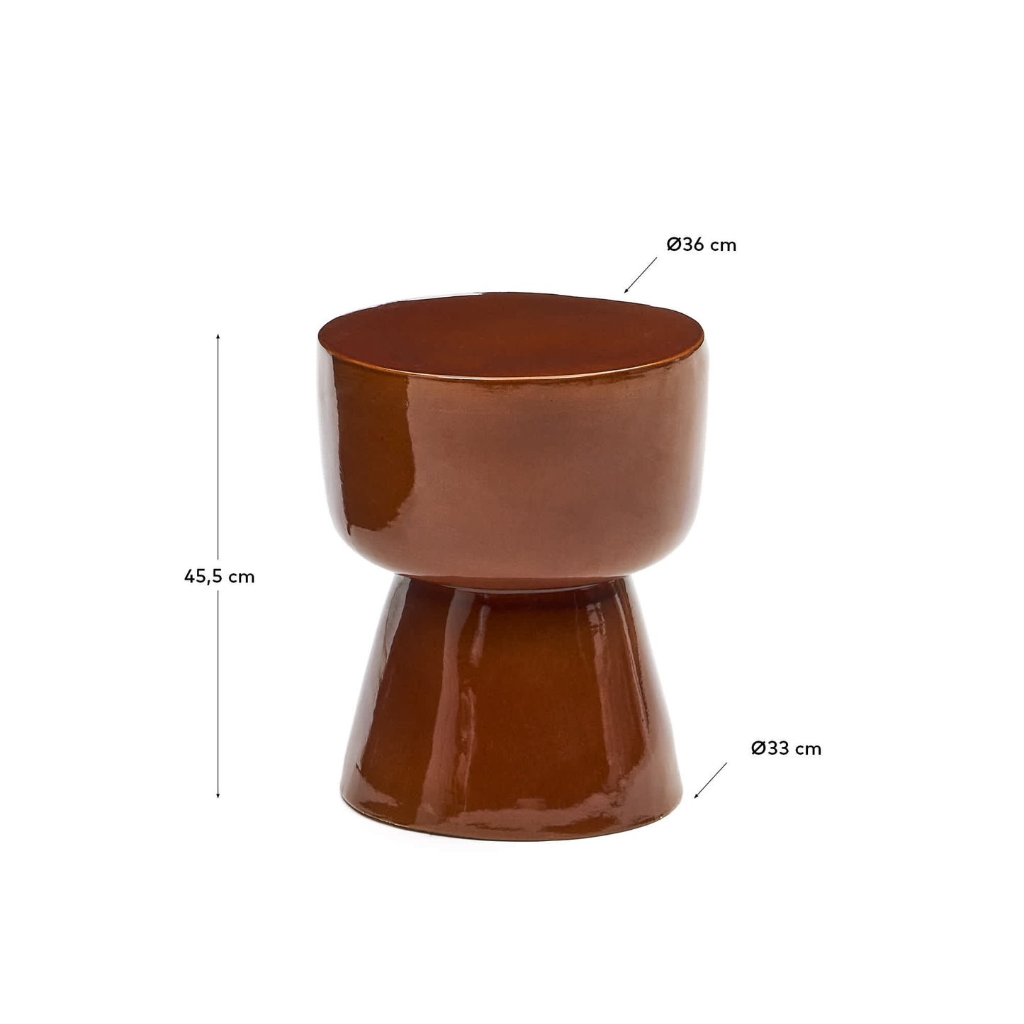 Tavolino da appoggio per esterni Mesquida in ceramica con finitura in terracotta smaltata Ø 35 cm