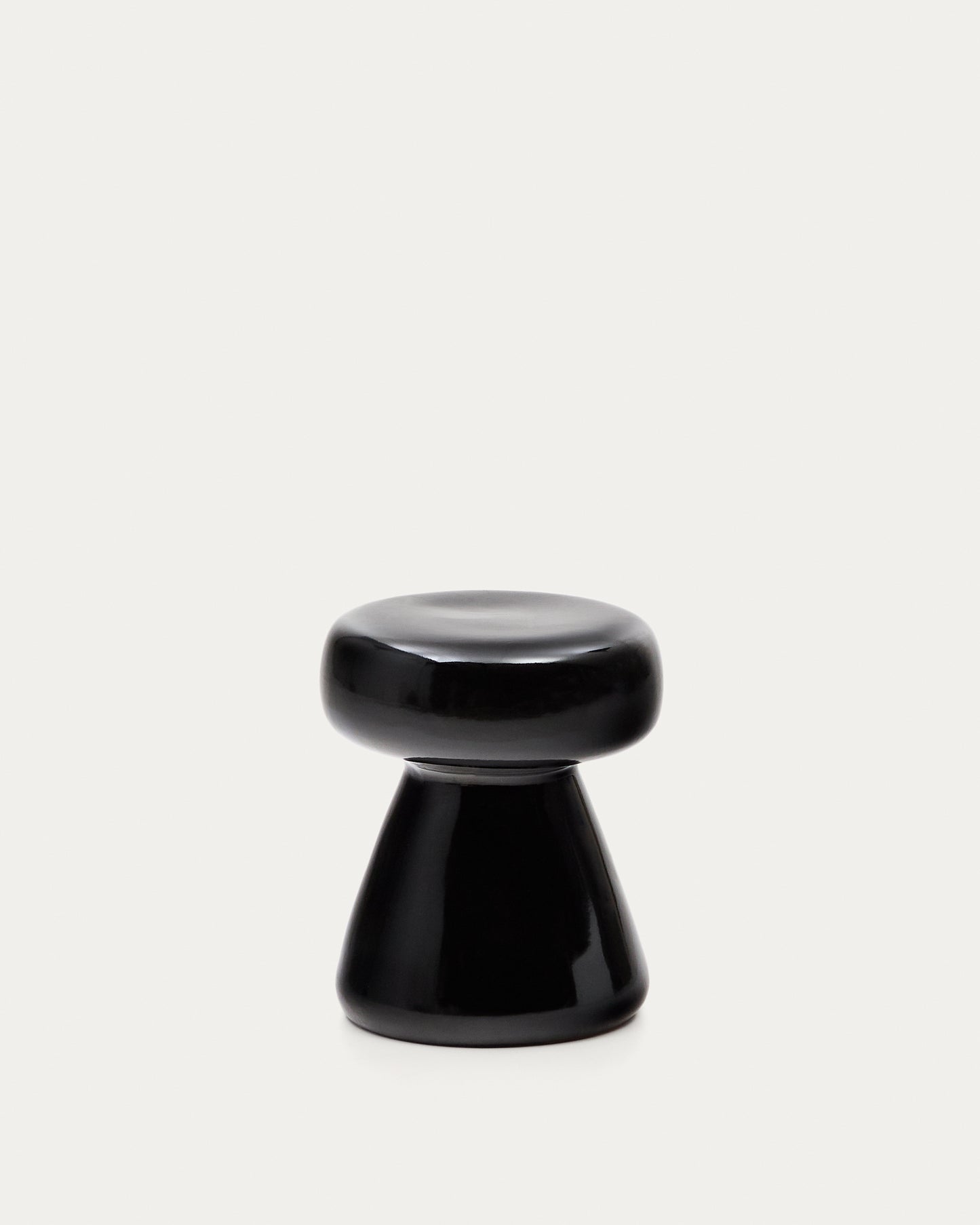 Tavolino da appoggio Manya in ceramica nero Ø 38 cm