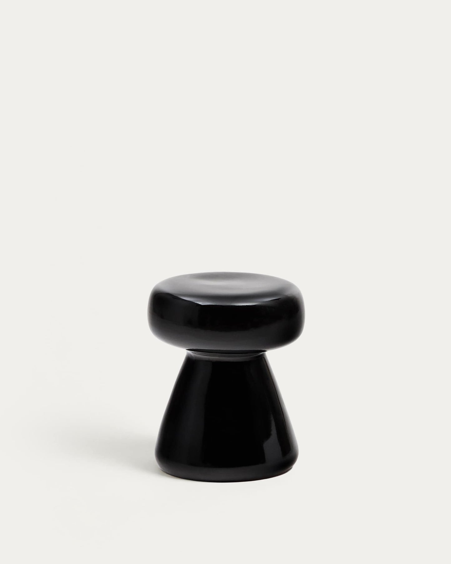 Tavolino da appoggio Manya in ceramica nero Ø 38 cm