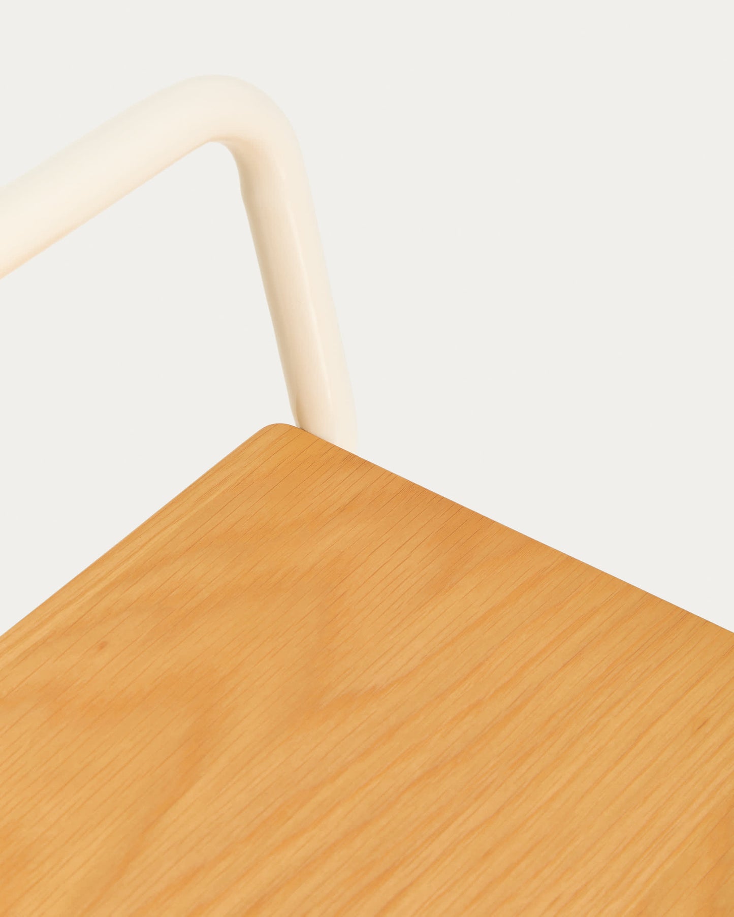Panchina Tinn in impiallacciatura di frassino e struttura in metallo beige 75 cm