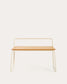 Panchina Tinn in impiallacciatura di frassino e struttura in metallo beige 75 cm