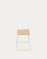 Panchina Tinn in impiallacciatura di frassino e struttura in metallo beige 75 cm