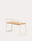 Panchina Tinn in impiallacciatura di frassino e struttura in metallo beige 75 cm